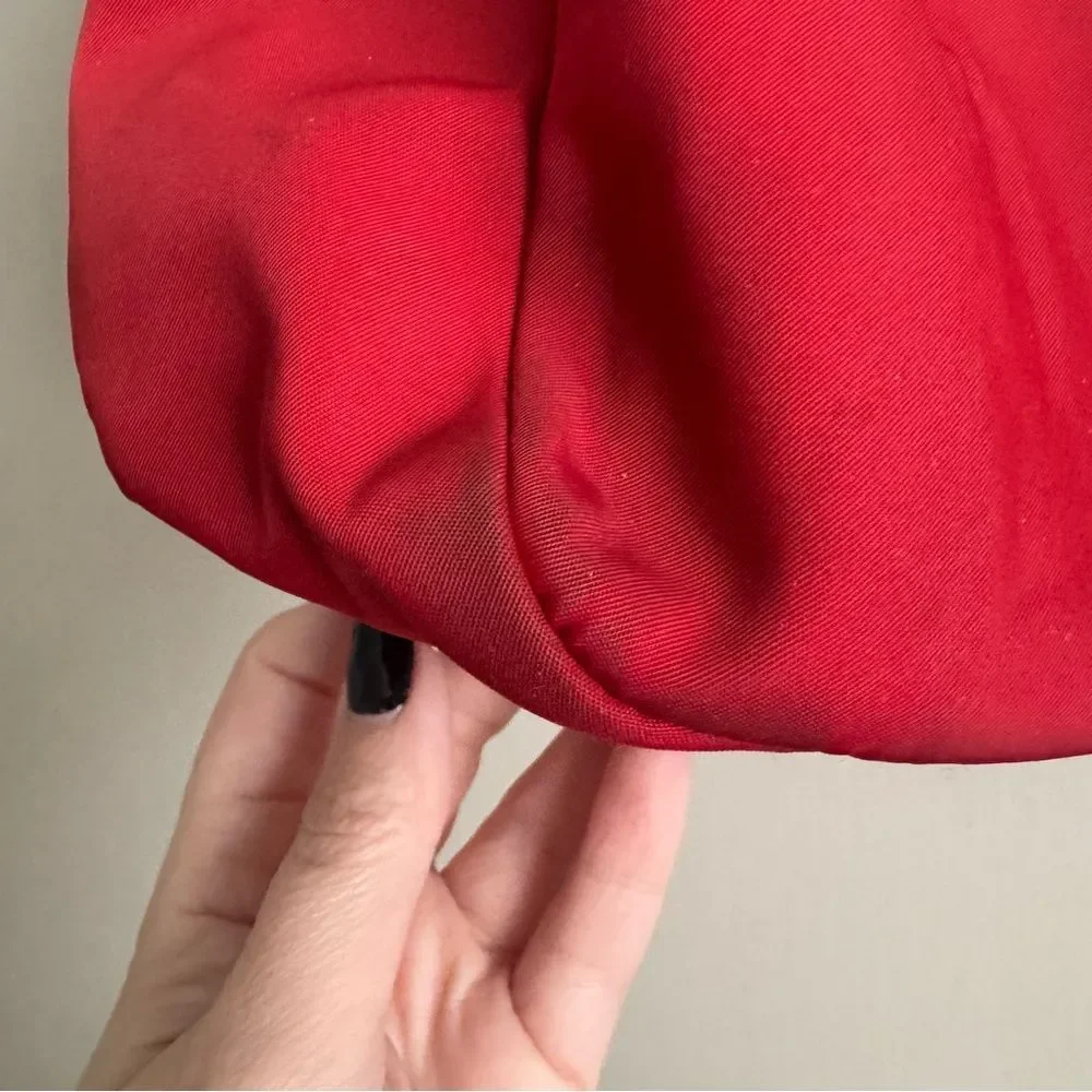 Kate Spade New York Red Nylon and Leather Trim Hobo Shoulder Bag